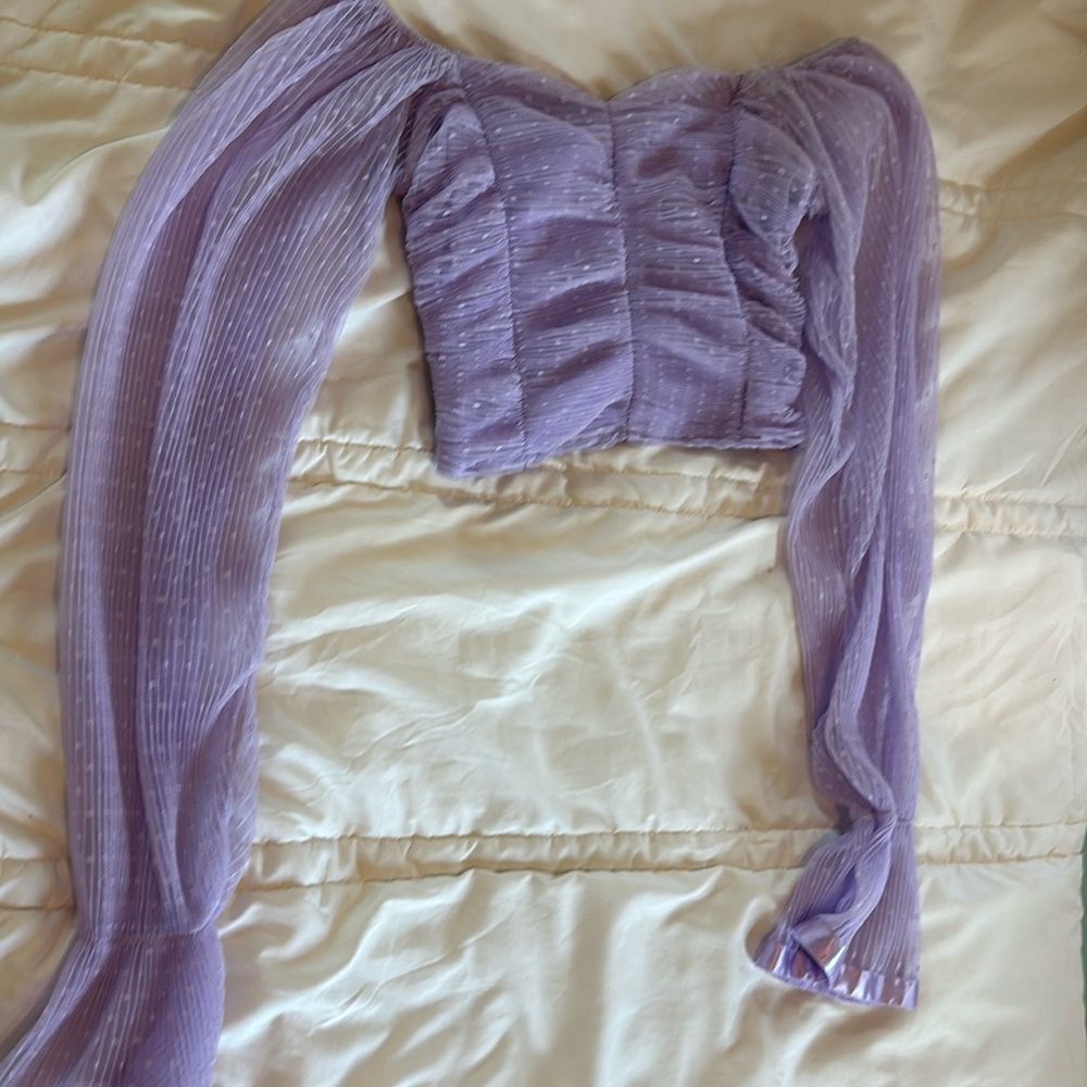 Purple Mesh Top